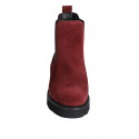 Stivaletto Chelsea da donna con elastici laterali in camoscio bordeaux tacco 3 - Misure disponibili: 32, 43, 44