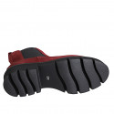 Stivaletto Chelsea da donna con elastici laterali in camoscio bordeaux tacco 3 - Misure disponibili: 32, 43, 44