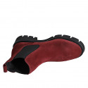Chelsea bottines pour femmes avec elastiques en daim bordeaux talon 3 - Pointures disponibles:  32, 43, 44