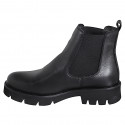 Chelsea bottines pour femmes avec elastiques en cuir noir talon 3 - Pointures disponibles:  33, 35, 46