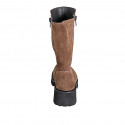 Bottes trois-quarts pour femme avec fermetures éclair latérales en daim marron talon 5 - Pointures disponibles:  32, 35, 42, 45