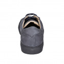 Sneaker baja con cordones para hombre con plantilla extraible en nobuk azul oscuro - Tallas disponibles:  37, 38, 46, 49, 52