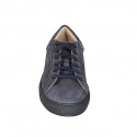 Sneaker à lacets pour homme avec semelle amovible en nubuck bleu foncé - Pointures disponibles:  37, 38, 46, 49, 52