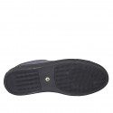 Sneaker baja con cordones para hombre con plantilla extraible en nobuk azul oscuro - Tallas disponibles:  37, 38, 46, 49, 52