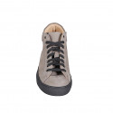 Sneaker stringata alte da uomo con plantare estraibile in nabuk taupe - Misure disponibili: 37, 38, 46, 47, 48, 49, 50, 51, 52