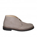 Zapato deportivo para hombre alto al tobillo en nubuk gris pardo - Tallas disponibles:  37, 38, 46, 47, 48, 50, 52