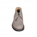 Men's sportive laced ankle shoe in taupe nubuck leather - Available sizes:  37, 38, 46, 47, 48, 50, 52