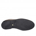 Men's sportive laced ankle shoe in taupe nubuck leather - Available sizes:  37, 38, 46, 47, 48, 50, 52