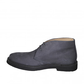 Zapato deportivo para hombre alto al tobillo en nubuk azul - Tallas disponibles:  37, 46, 47, 50 2