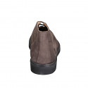 Zapato deportivo para hombre alto al tobillo en nubuk marron oscuro - Tallas disponibles:  37, 38, 47, 52