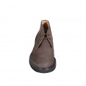 Zapato deportivo para hombre alto al tobillo en nubuk marron oscuro - Tallas disponibles:  37, 38, 47, 52