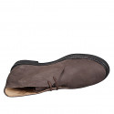 Zapato deportivo para hombre alto al tobillo en nubuk marron oscuro - Tallas disponibles:  37, 38, 47, 52