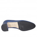 Escarpin pour femmes à bout arrondi en cuir bleu talon 6 - Pointures disponibles:  32, 33, 34, 35, 44, 45