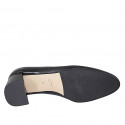 Zapato de salon redondeado para mujer en piel negra tacon 6 - Tallas disponibles:  34, 42, 44