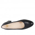 Decolté da donna a punta tonda in pelle nera tacco 6 - Misure disponibili: 34, 42, 44