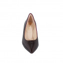 Women's pointy pump shoe in maroon patent leather heel 6 - Available sizes:  32, 35, 43, 45