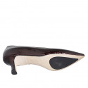 Escarpin à bout pointu pour femmes en cuir verni bordeaux talon 6 - Pointures disponibles:  32, 35, 43, 45