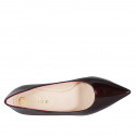 Women's pointy pump shoe in maroon patent leather heel 6 - Available sizes:  32, 35, 43, 45