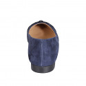 Ballerina da donna a punta con accessorio metallico in camoscio blu tacco 2 - Misure disponibili: 32, 33, 35, 42, 43, 44, 45, 46
