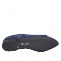 Ballerine pour femmes à bout pointu avec metallique accessoire en daim bleu talon 2 - Pointures disponibles:  32, 33, 35, 42, 43, 44, 45, 46