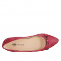 Ballerine pour femmes à bout pointu avec metallique accessoire en daim bordeaux talon 2 - Pointures disponibles:  32, 33, 34, 35, 42, 43, 44, 45, 46