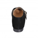 Bailarina Mary Jane para mujer con punta cuadrada y cinturon en gamuza color negro tacon 2 - Tallas disponibles:  34, 43, 45