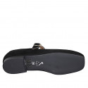 Ballerina Mary Jane da donna con cinturino e punta squadrata in camoscio nero tacco 2 - Misure disponibili: 34, 43, 45