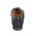 Bailarina Mary Jane a punta con tres cinturones en charol de color negro tacon 2 - Tallas disponibles:  33, 35, 42, 43, 45, 46
