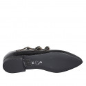 Bailarina Mary Jane a punta con tres cinturones en charol de color negro tacon 2 - Tallas disponibles:  33, 35, 42, 43, 45, 46