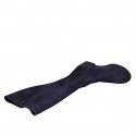 Bottes pour femmes au aspect épuré avec petit elastique et fermeture éclair en daim bleu talon 2 - Pointures disponibles:  33, 34, 35, 42, 43, 44, 46