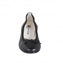 Ballerine pour femmes en cuir noir avec noeud et bout droit talon 2 - Pointures disponibles:  32, 42, 44, 45, 46