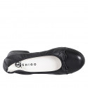 Bailarina para mujer en piel negra con moño y puntera tacon 2 - Tallas disponibles:  32, 42, 44, 45, 46