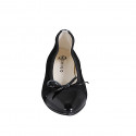 Ballerina da donna a punta con fiocco e puntale in camoscio e vernice nera tacco 2 - Misure disponibili: 32, 33, 35, 42, 43