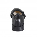 Ballerina Mary Jane a punta da donna in pelle nera tacco 2 - Misure disponibili: 33, 35, 42, 44, 45, 46