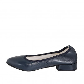Ballerina da donna a punta in pelle blu tacco 2 - Misure disponibili: 35, 42, 43, 45, 46 2