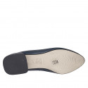 Bailarina a punta para mujer en piel azul tacon 2 - Tallas disponibles:  35, 42, 43, 45, 46