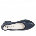 Ballerine pour femmes à bout pointu en cuir bleu talon 2 - Pointures disponibles:  35, 42, 43, 45, 46
