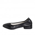 Ballerina da donna a punta in pelle nera tacco 2 - Misure disponibili: 33, 35, 42