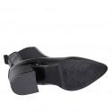 Stivaletto a punta da donna con elastici laterali in vernice nera con tacco 5 - Misure disponibili: 32, 42, 43, 45, 46