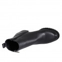 Botines para mujer en piel negra con cremalleras, tachuela y punta redonda tacon 5 - Tallas disponibles:  35, 42, 45