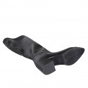 Bottes pour femmes en cuir élastique noir avec bout droit talon 4 - Pointures disponibles:  33, 34, 35, 43, 44