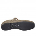 Bailarina Mary Jane para mujer con punta cuadrada y cinturon en gamuza color verde tacon 2 - Tallas disponibles:  33, 35, 42, 43, 44, 46