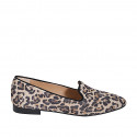 Mocasino a punta para mujer en gamuza moteada con tacon 2 - Tallas disponibles:  35, 42