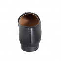 Mocasin à bout pointu pour femmes en cuir noir avec talon 2 - Pointures disponibles:  34, 35, 43, 45, 46