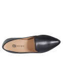 Mocassino a punta da donna in pelle nera con tacco 2 - Misure disponibili: 34, 35, 43, 45, 46