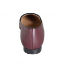 Mocassino a punta da donna in pelle bordeaux e bordi neri tacco 2 - Misure disponibili: 35, 42, 43, 45, 46