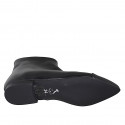 Stivaletto a punta da donna con cerniera interna in pelle nera e puntale in vernice nera con tacco 2 - Misure disponibili: 33, 34, 35, 42