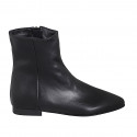 Botines para mujer con punta afilada y cremallera interior en piel de color negro tacon 2 - Tallas disponibles:  33, 34, 35