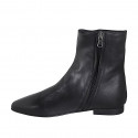 Woman's ankle-high boot with pointy toe with inner zip in black leather heel 2 - Available sizes:  33, 34, 35
