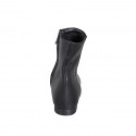 Woman's ankle-high boot with pointy toe with inner zip in black leather heel 2 - Available sizes:  33, 34, 35